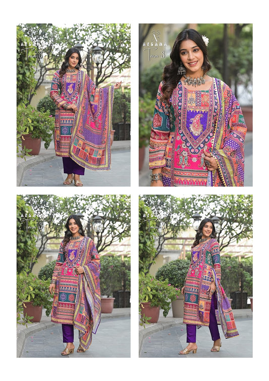 Tara 3 Afsana Muslin Karachi Readymade Suits Supplier Gujarat