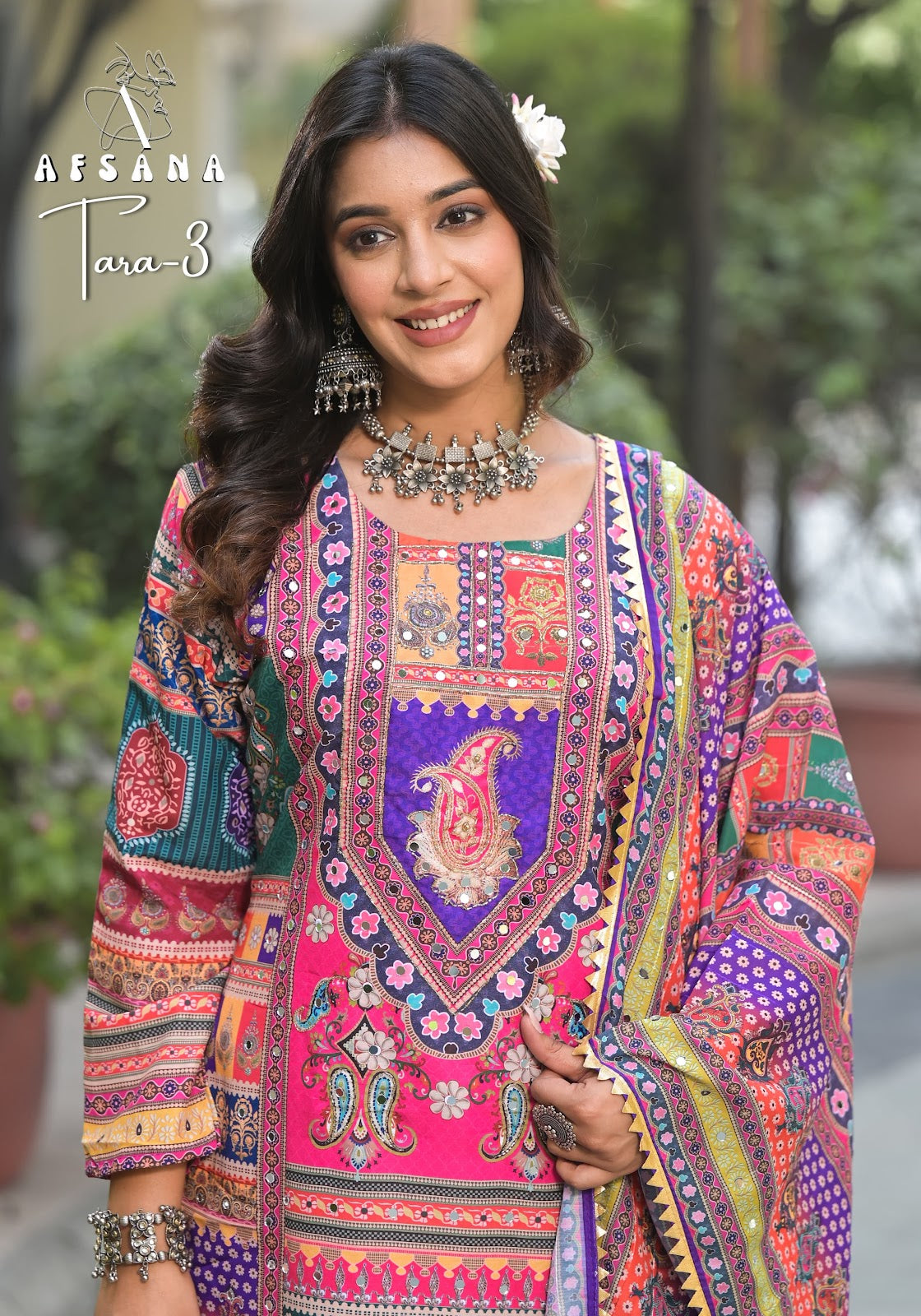 Tara 3 Afsana Muslin Karachi Readymade Suits Supplier Gujarat