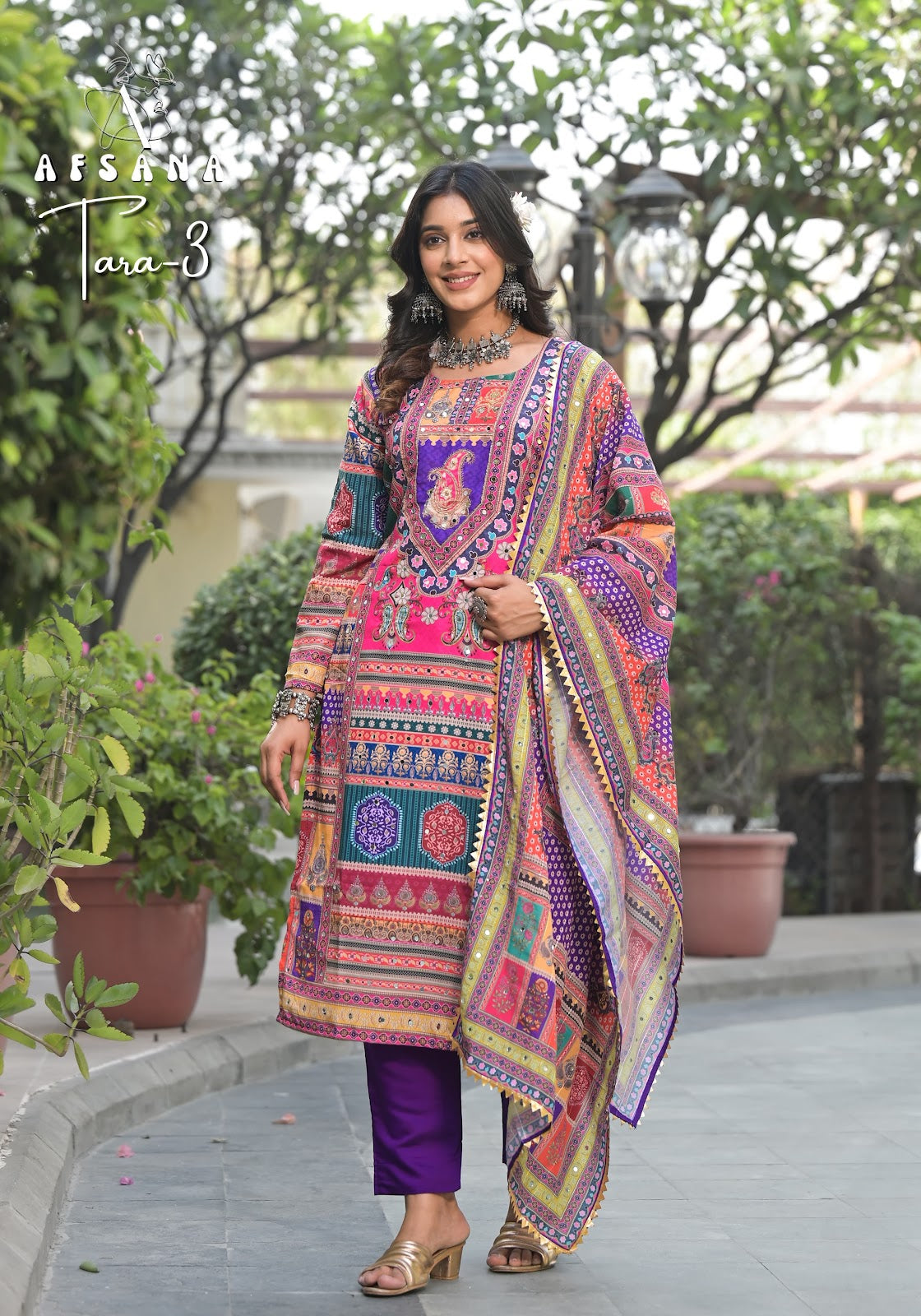 Tara 3 Afsana Muslin Karachi Readymade Suits Supplier Gujarat