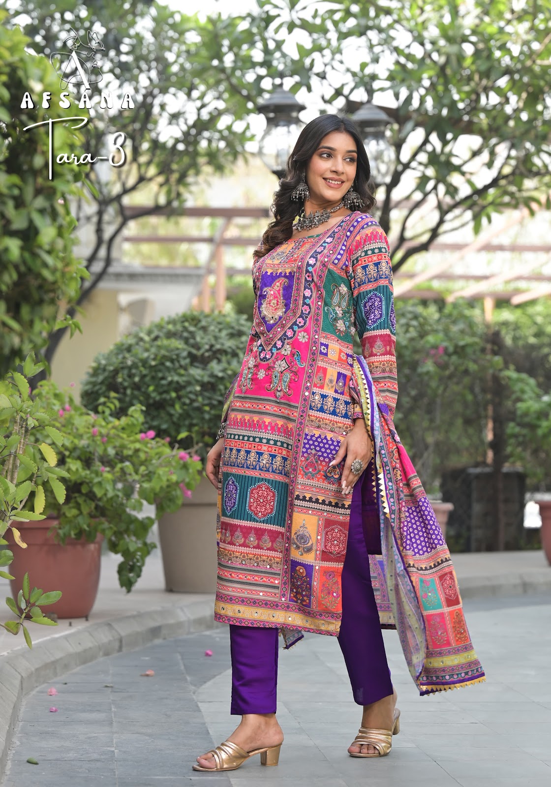 Tara 3 Afsana Muslin Karachi Readymade Suits Supplier Gujarat
