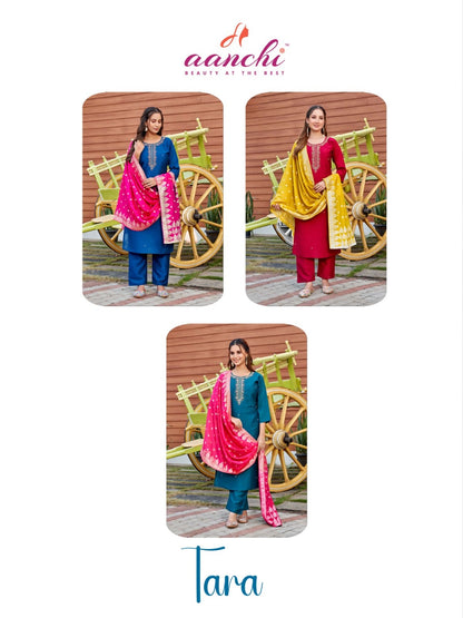 Tara Aanchi Barsana Silk Readymade Pant Style Suits Wholesale Price