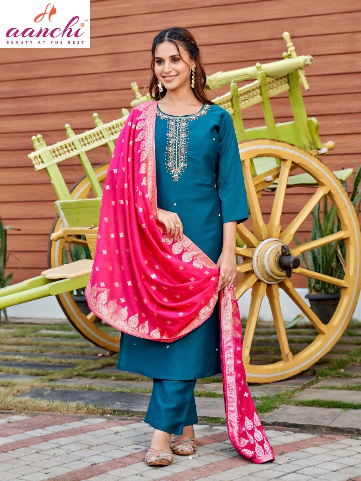 Tara Aanchi Barsana Silk Readymade Pant Style Suits Wholesale Price