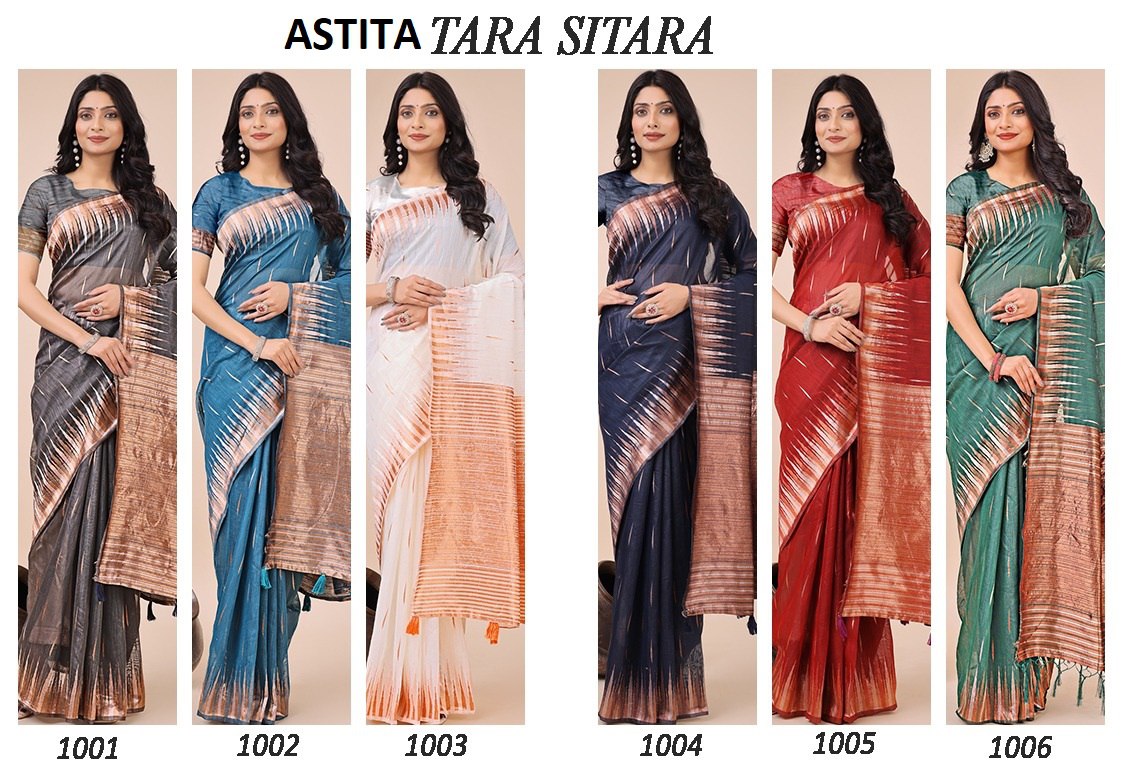 Tara Sitara 1001-1006 Astita Linen Cotton Sarees Manufacturer India