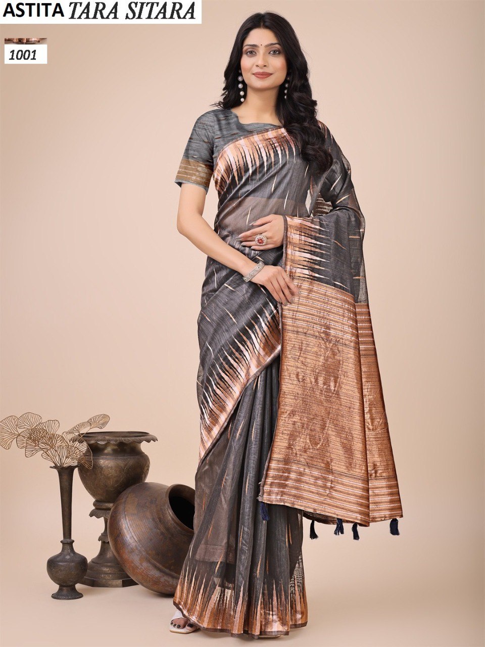 Tara Sitara 1001-1006 Astita Linen Cotton Sarees Manufacturer India