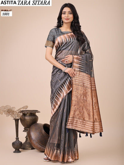 Tara Sitara 1001-1006 Astita Linen Cotton Sarees Manufacturer India