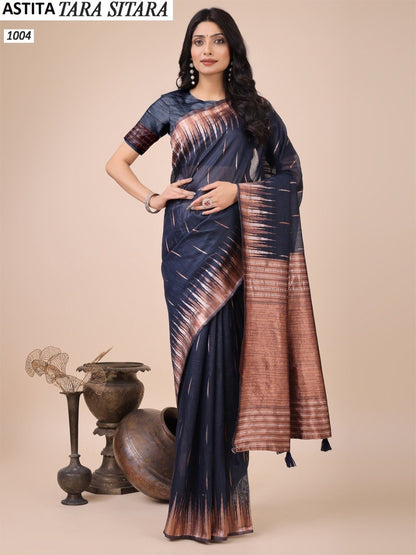 Tara Sitara 1001-1006 Astita Linen Cotton Sarees Manufacturer India