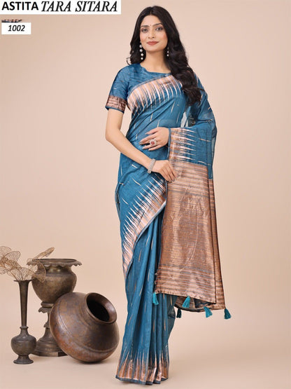 Tara Sitara 1001-1006 Astita Linen Cotton Sarees Manufacturer India
