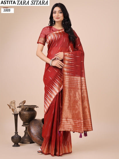 Tara Sitara 1001-1006 Astita Linen Cotton Sarees Manufacturer India