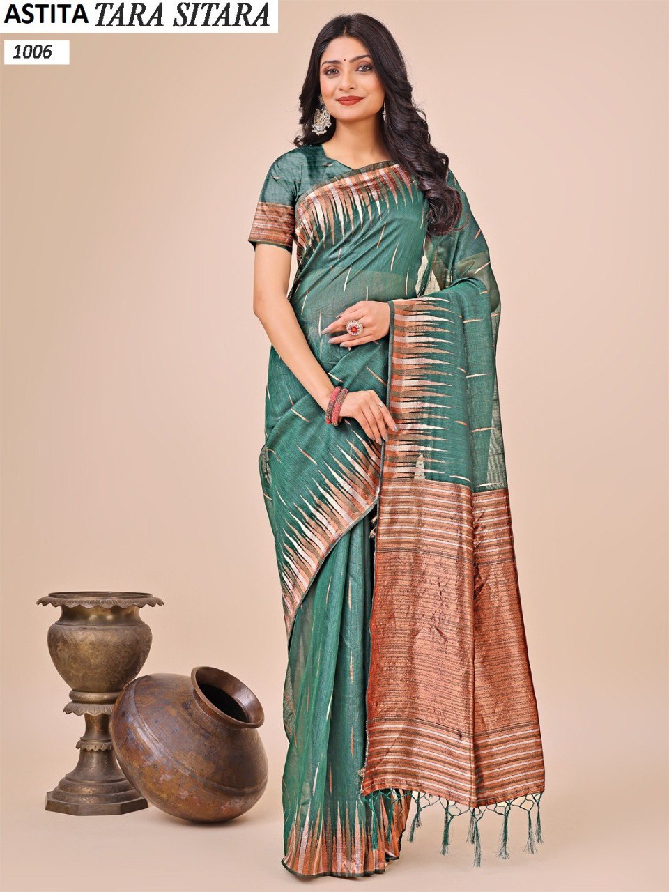 Tara Sitara 1001-1006 Astita Linen Cotton Sarees Manufacturer India