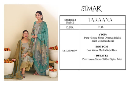 Taraana Simar Pure Viscose Pant Style Suits Wholesale Price