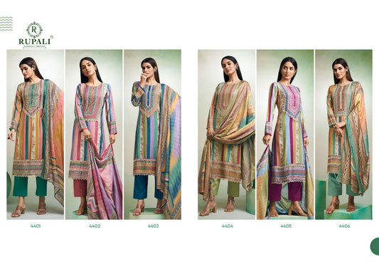 Tarana Rupali Viscose Muslin Pant Style Suits Exporter Gujarat