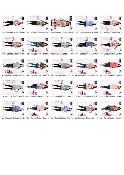 Tarana Vol 1 Ganpati Cotton Cotton Short Kurtis Supplier India