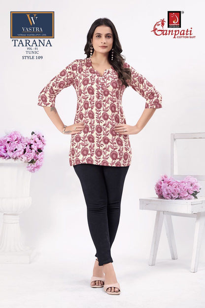 Tarana Vol 1 Ganpati Cotton Cotton Short Kurtis Supplier India