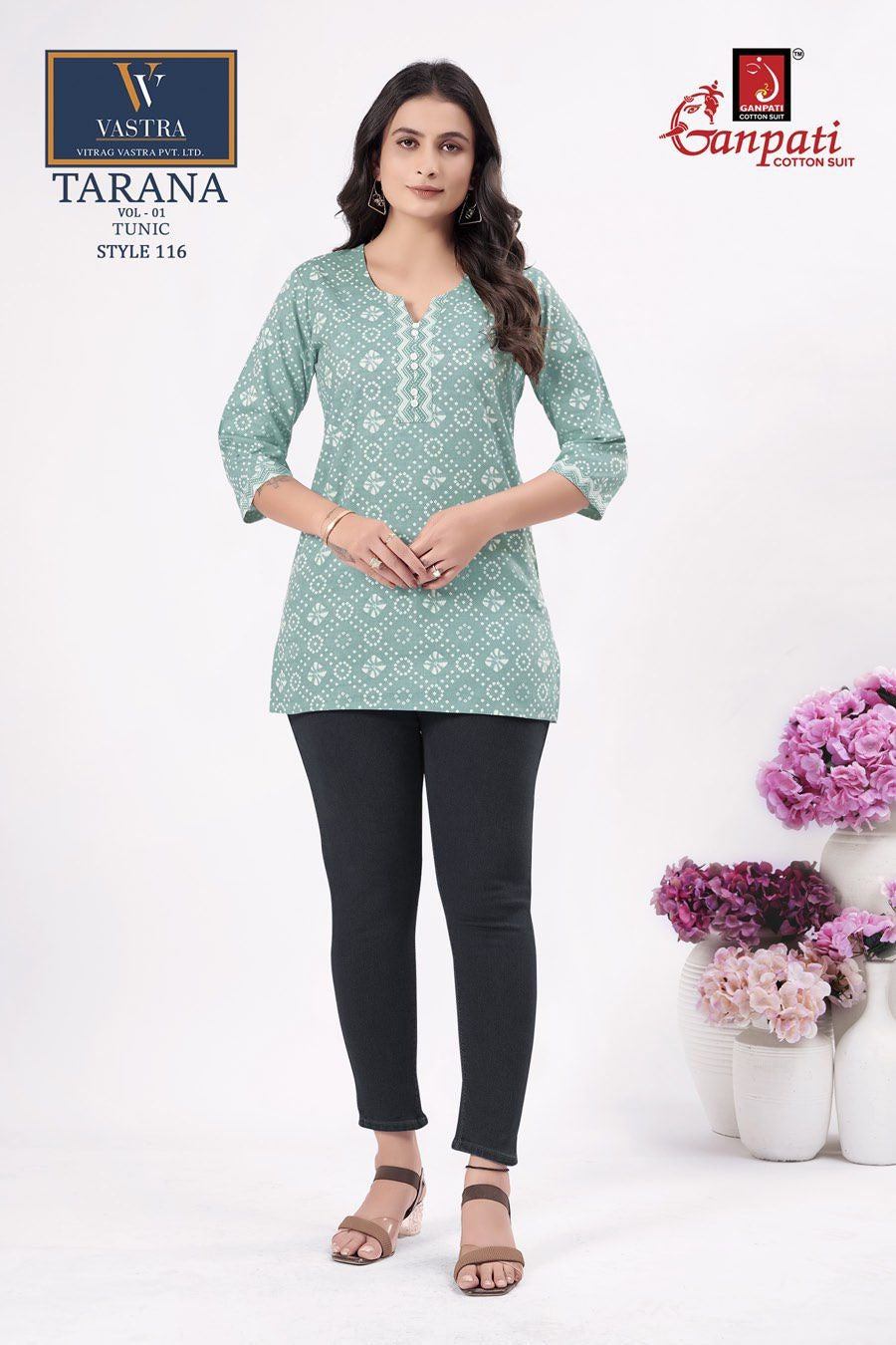 Tarana Vol 1 Ganpati Cotton Cotton Short Kurtis Supplier India