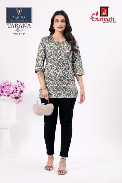 Tarana Vol 1 Ganpati Cotton Cotton Short Kurtis Supplier India