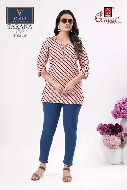 Tarana Vol 1 Ganpati Cotton Cotton Short Kurtis Supplier India