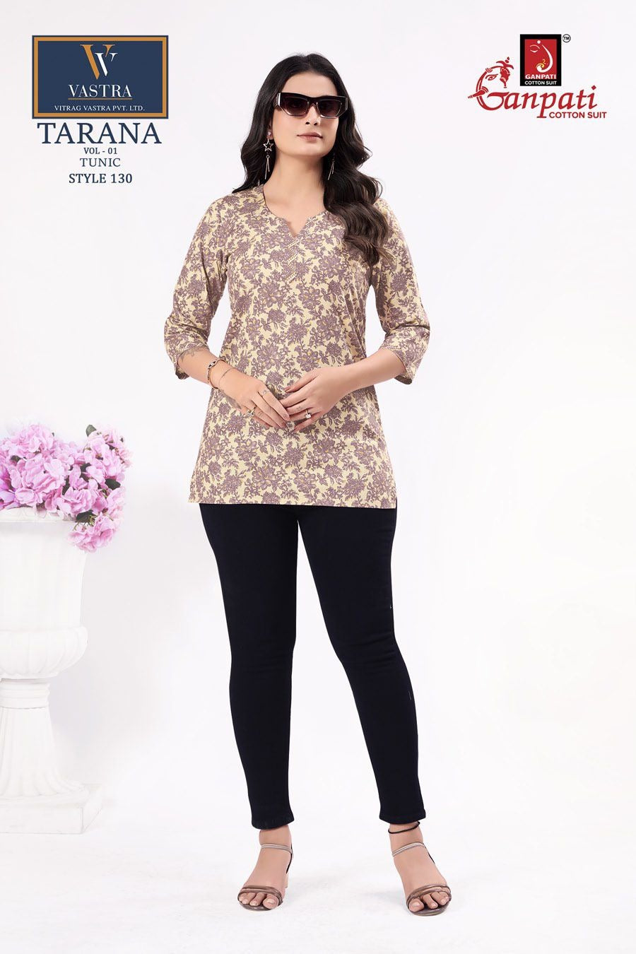 Tarana Vol 1 Ganpati Cotton Cotton Short Kurtis Supplier India