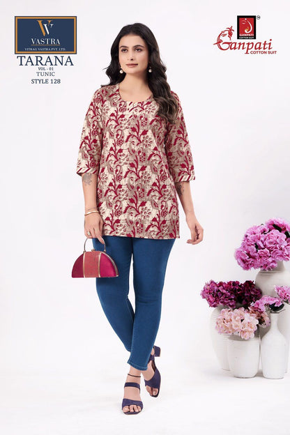 Tarana Vol 1 Ganpati Cotton Cotton Short Kurtis Supplier India