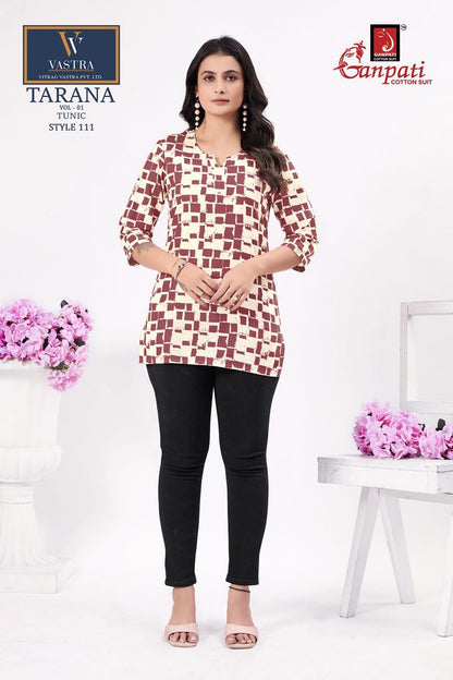 Tarana Vol 1 Ganpati Cotton Cotton Short Kurtis Supplier India