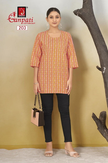 Tarana Vol 2 Ganpati Cotton Short Kurtis Wholesaler Gujarat