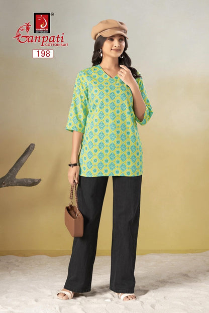 Tarana Vol 2 Ganpati Cotton Short Kurtis Wholesaler Gujarat