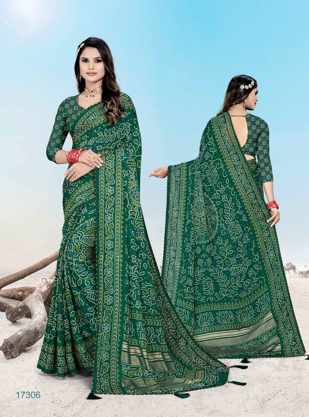 Tarang Jalnidhi Dull Moss Sarees Manufacturer Gujarat