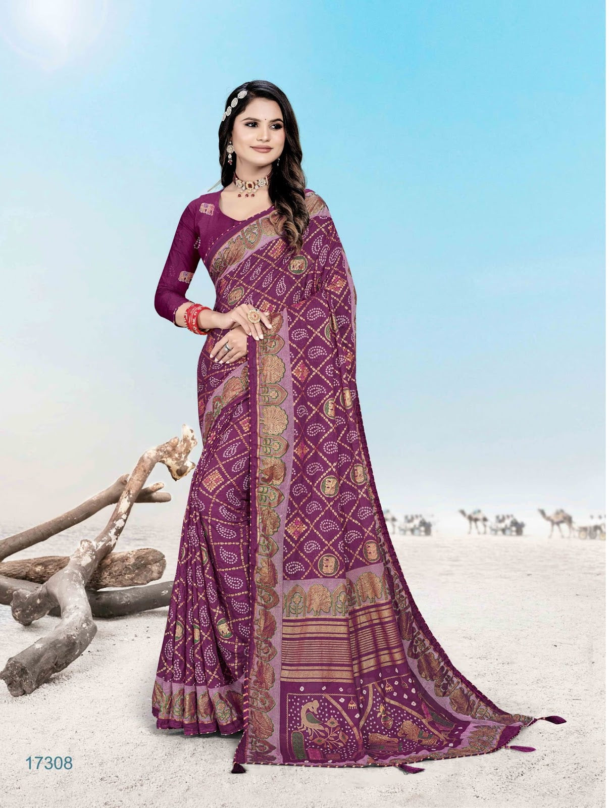 Tarang Jalnidhi Dull Moss Sarees Manufacturer Gujarat
