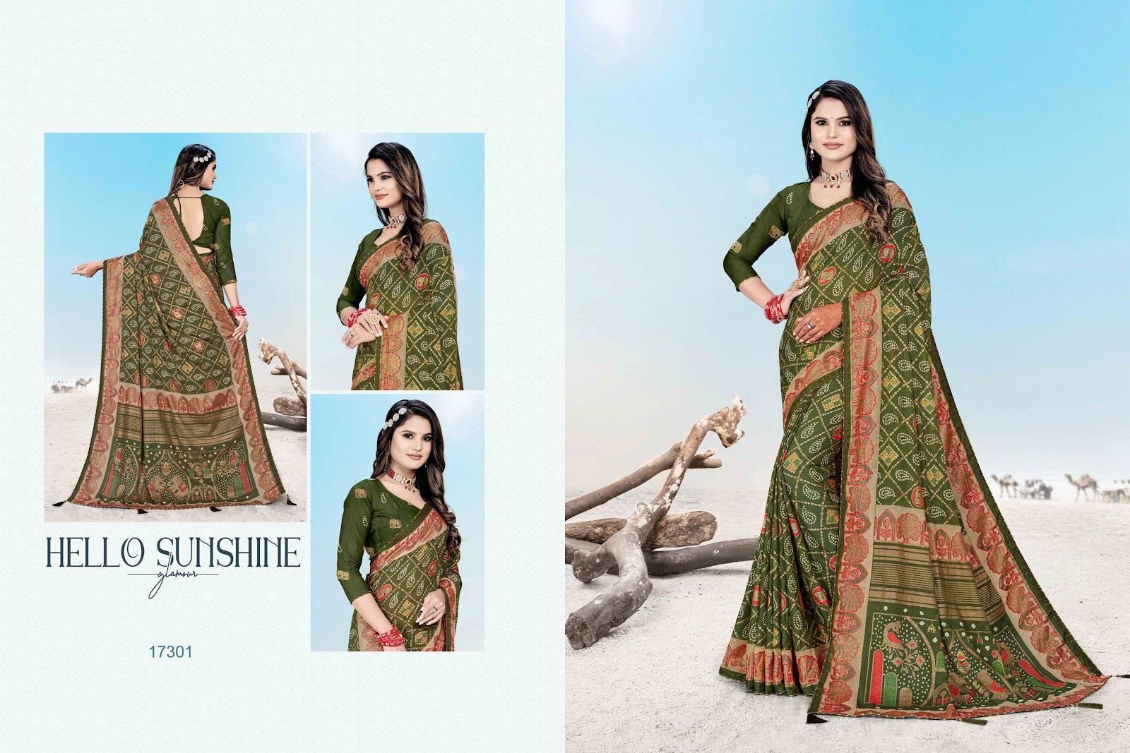 Tarang Jalnidhi Dull Moss Sarees Manufacturer Gujarat