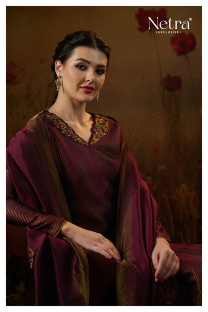 Tarang Netra Silk Jacquard Pant Style Suits Wholesale Price