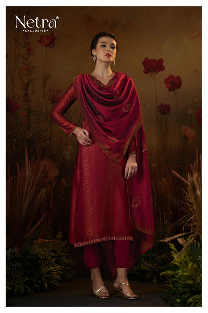 Tarang Netra Silk Jacquard Pant Style Suits Wholesale Price