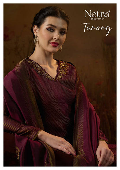 Tarang Netra Silk Jacquard Pant Style Suits Wholesale Price