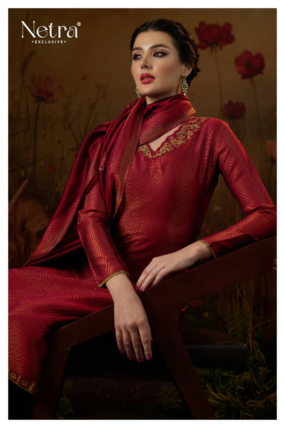 Tarang Netra Silk Jacquard Pant Style Suits Wholesale Price