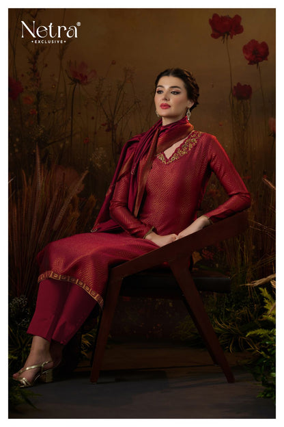 Tarang Netra Silk Jacquard Pant Style Suits Wholesale Price