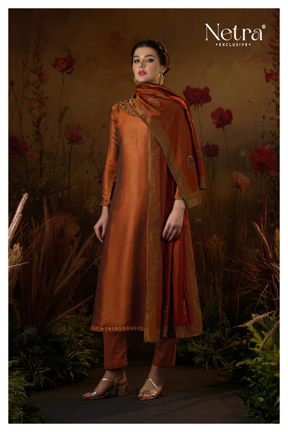 Tarang Netra Silk Jacquard Pant Style Suits Wholesale Price