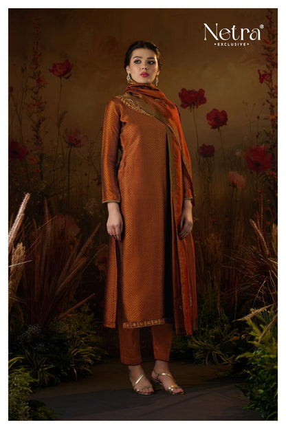 Tarang Netra Silk Jacquard Pant Style Suits Wholesale Price
