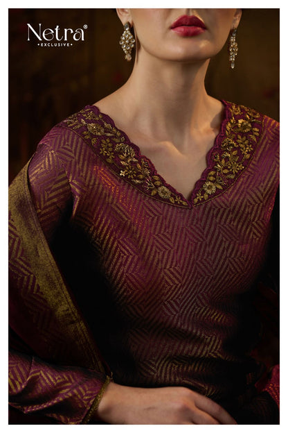 Tarang Netra Silk Jacquard Pant Style Suits Wholesale Price