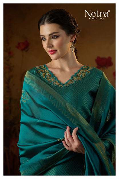 Tarang Netra Silk Jacquard Pant Style Suits Wholesale Price