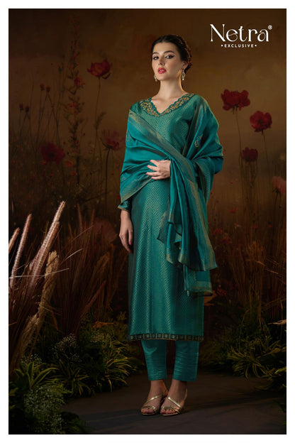 Tarang Netra Silk Jacquard Pant Style Suits Wholesale Price