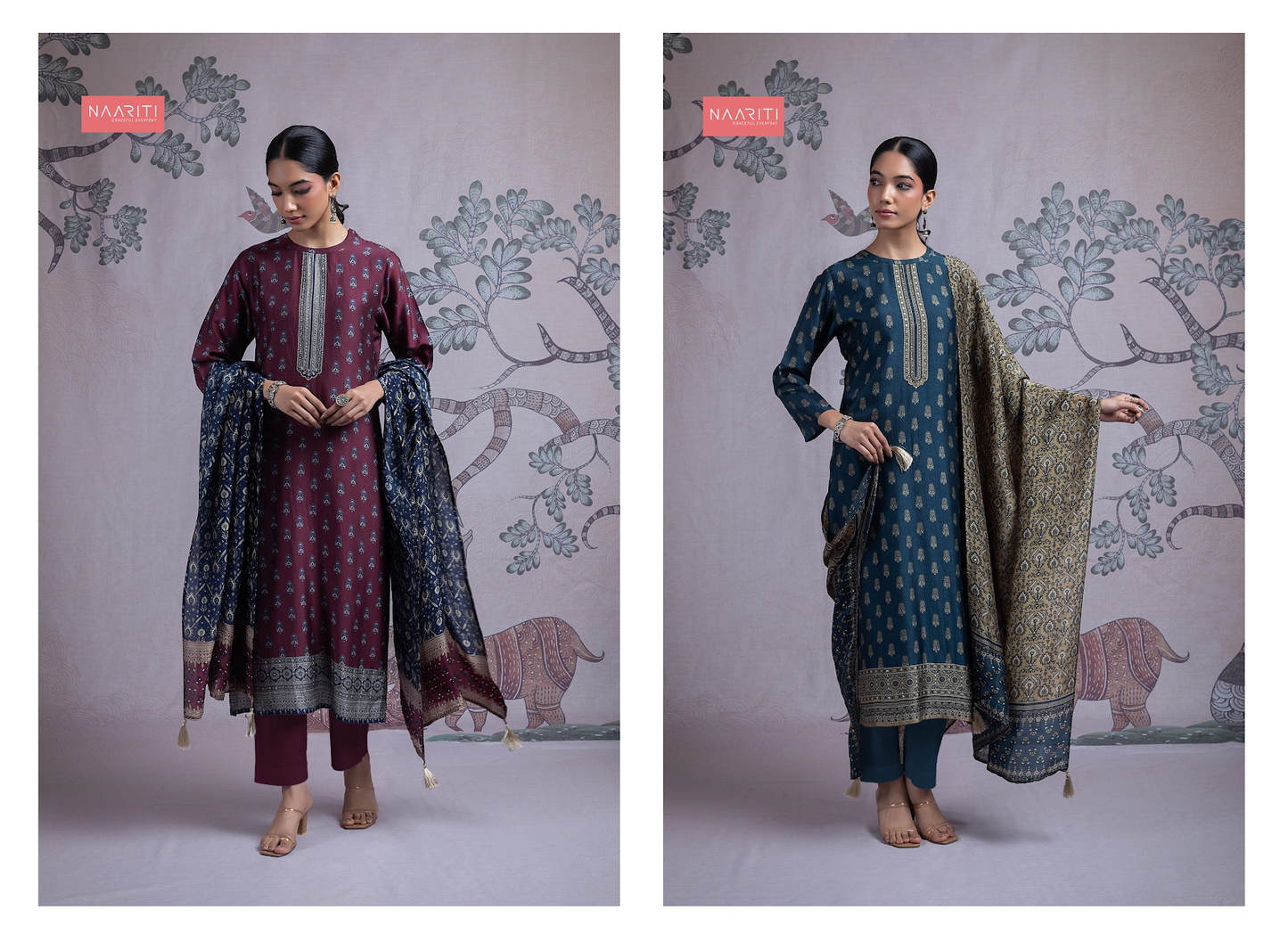 Taranika Naariti Pure Silk Pant Style Suits Wholesaler