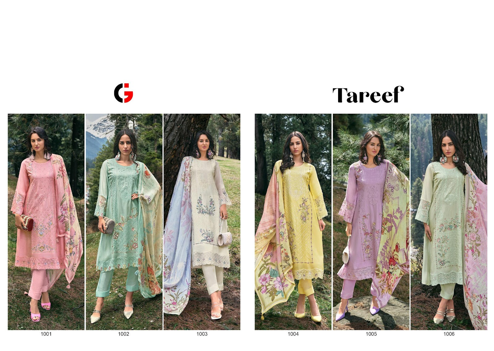 Tareef Gull Jee Russian Silk Pant Style Suits Wholesaler