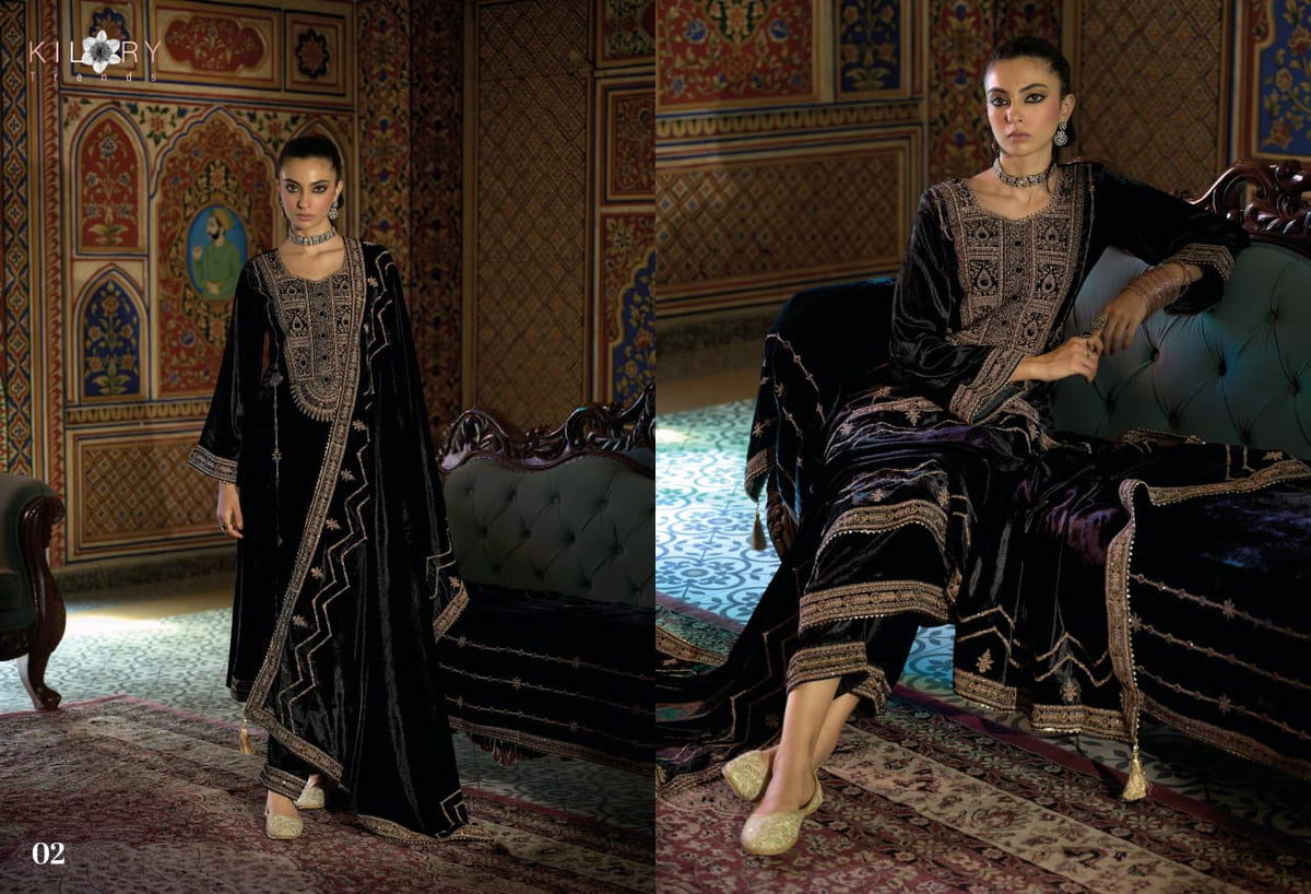 Tareef Kilory Velvet Suits Supplier India