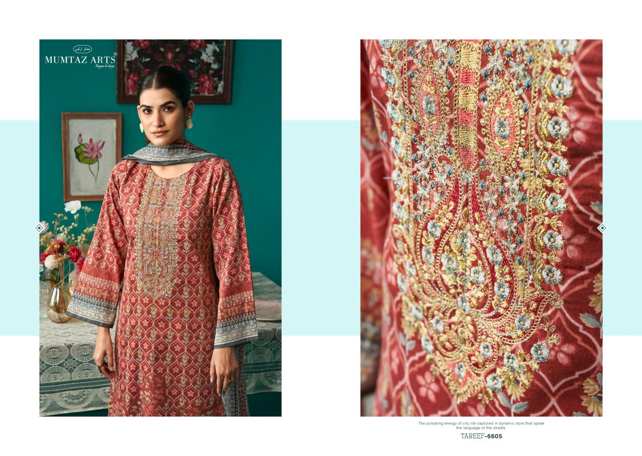 Tareef Mumtaz Arts Pure Jam Karachi Salwar Suits Supplier Gujarat