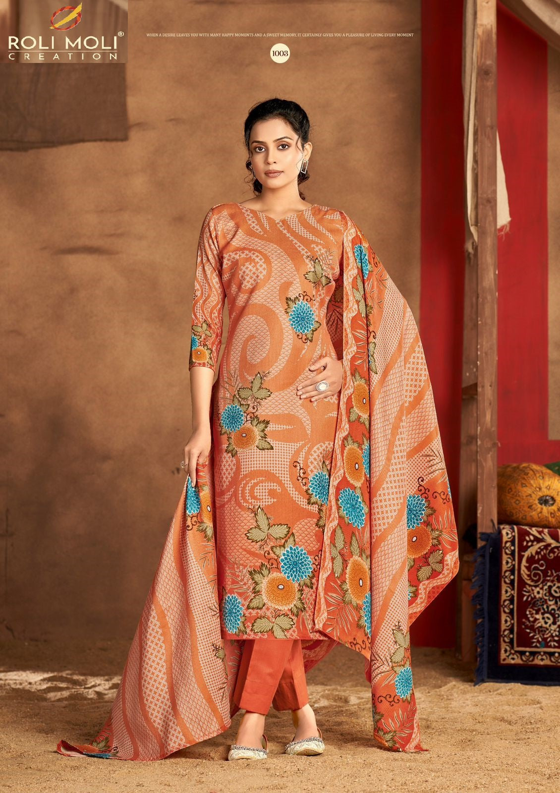 Tareef Roli Moli Pashmina Suits Supplier