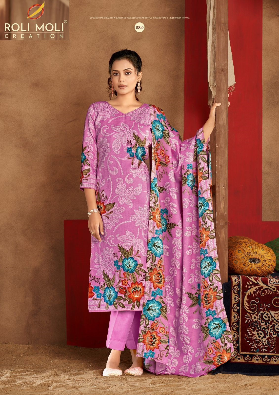 Tareef Roli Moli Pashmina Suits Supplier