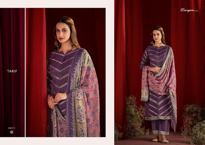 Tarif Sargam Prints Pure Bemberg Muslin Pant Style Suits Wholesale Price