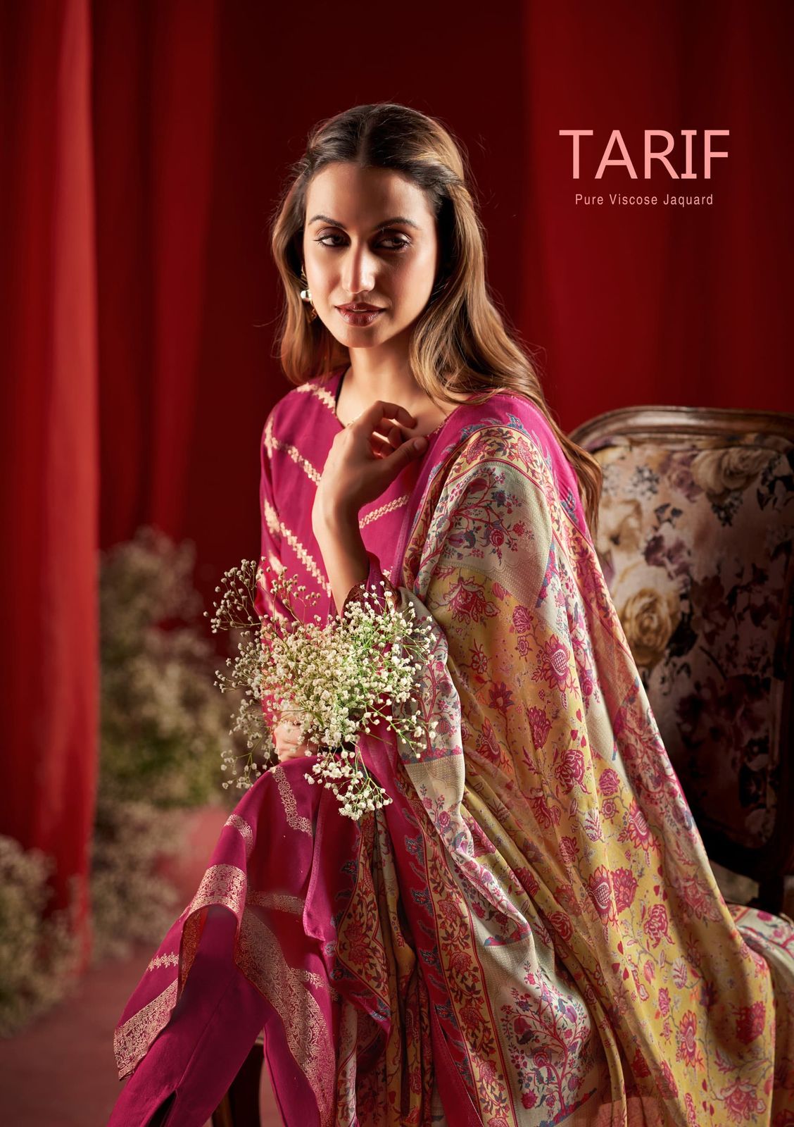 Tarif Sargam Prints Pure Bemberg Muslin Pant Style Suits Wholesale Price