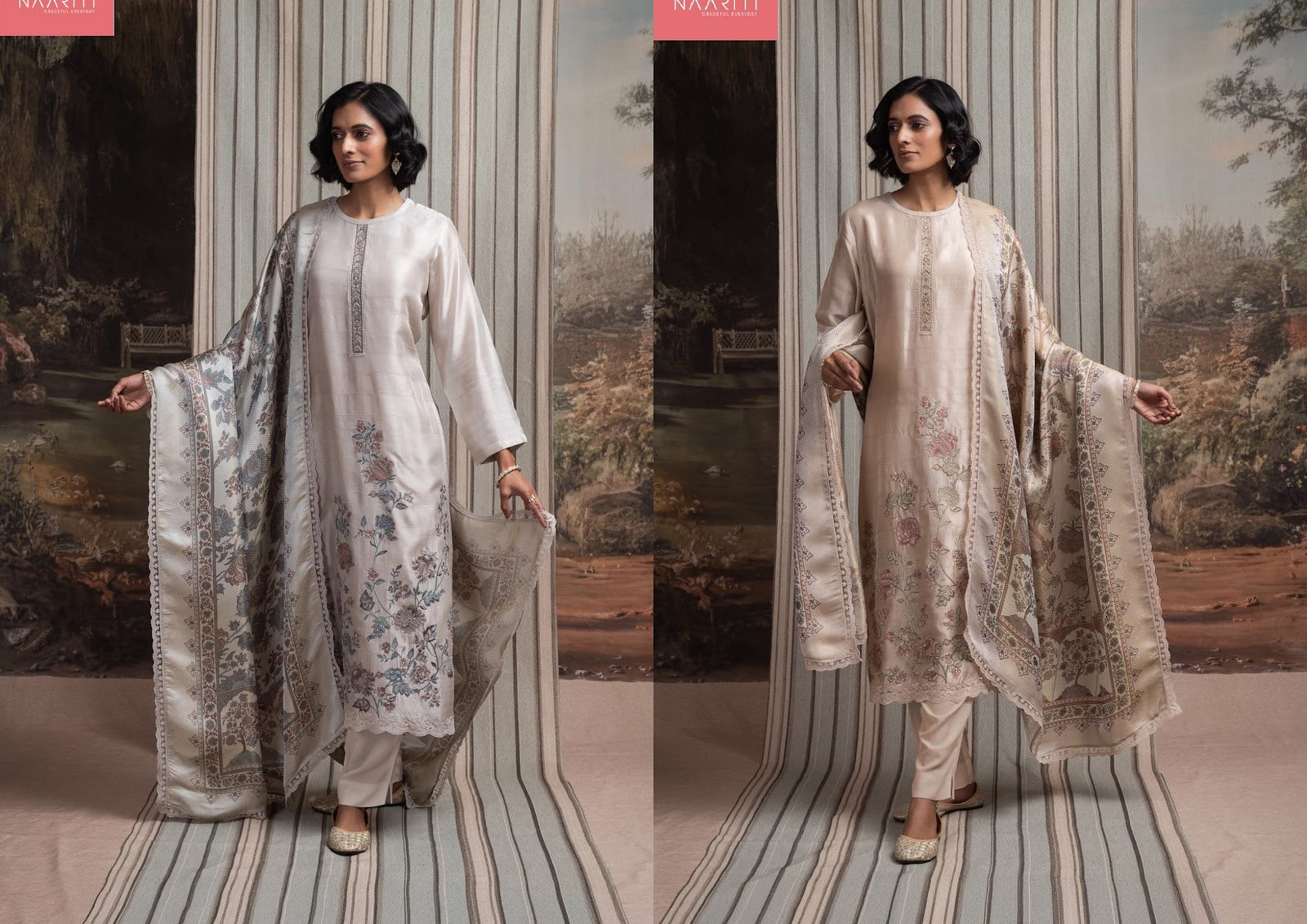 Tarim Naariti Tussar Silk Pant Style Suits Wholesale Rate