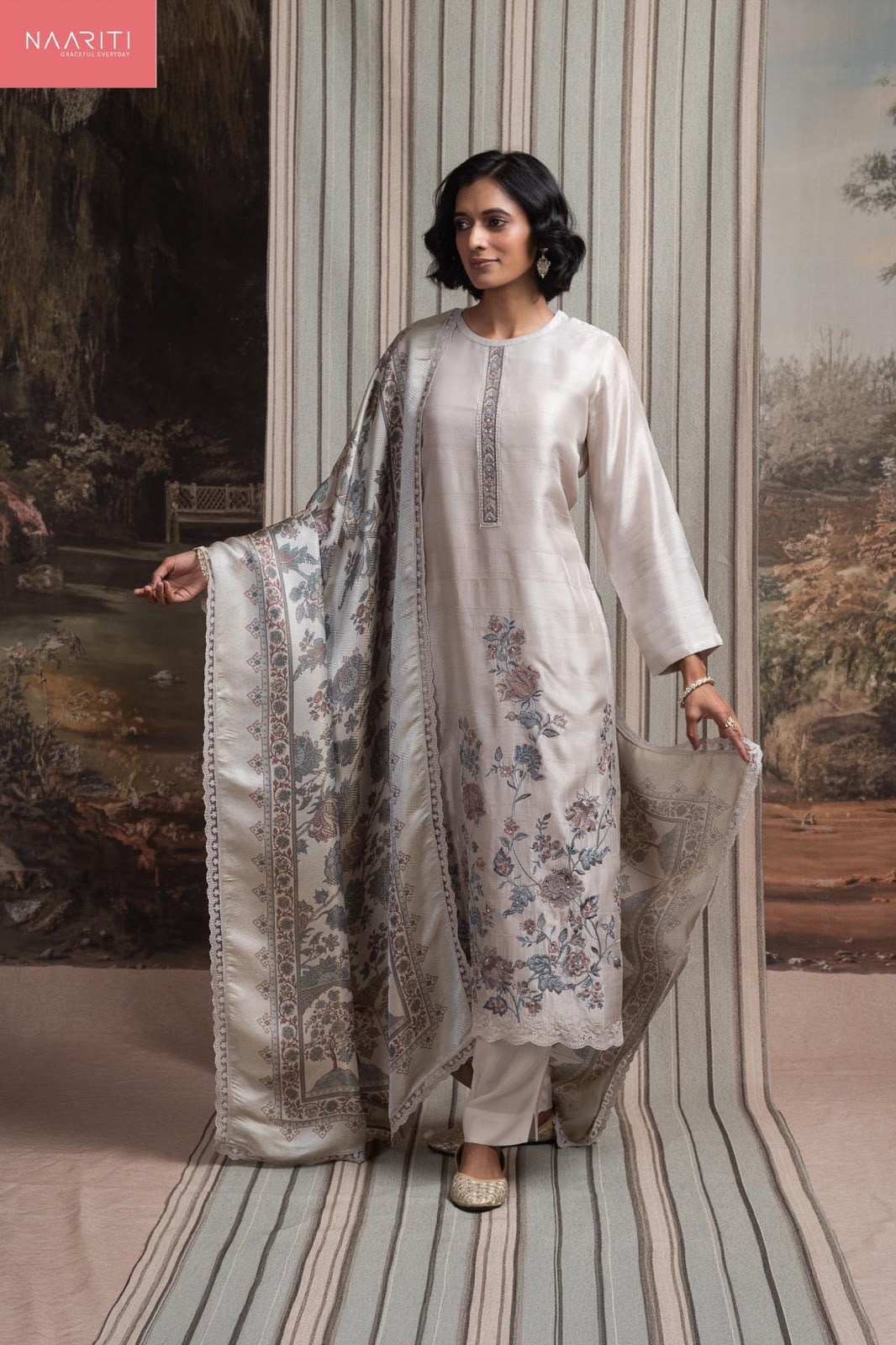 Tarim Naariti Tussar Silk Pant Style Suits Wholesale Rate
