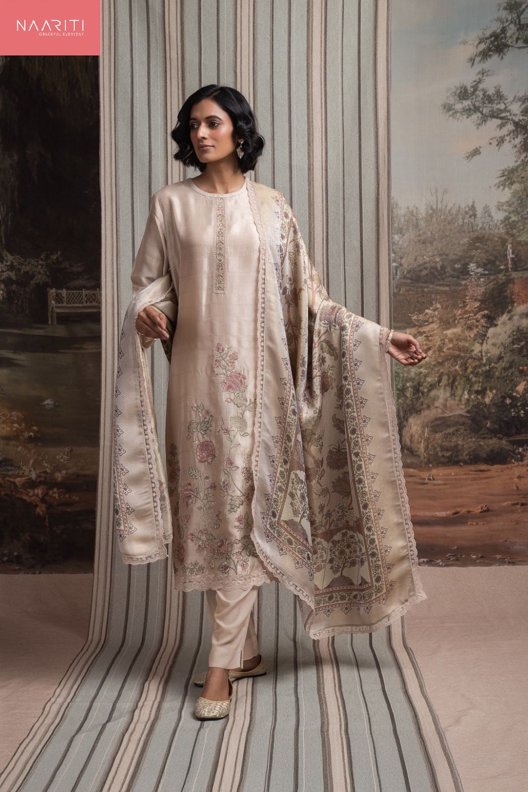 Tarim Naariti Tussar Silk Pant Style Suits Wholesale Rate