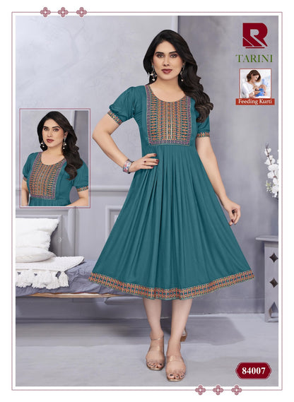 Tarini Raashi Rayon Feeding Kurtis Exporter Gujarat